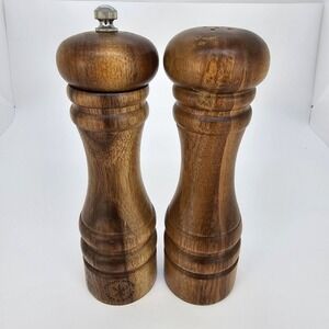 William Sonoma Wood‎ Salt Shaker and Pepper Grinder Set 6.5"